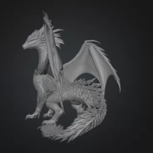 Azure Storm Dragon STL File for 3D Print - Model thumbnail 12