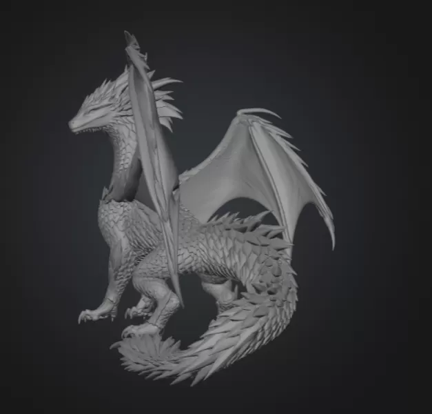Azure Storm Dragon STL File for 3D Print - Model preview 12