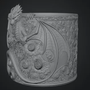 Ruby Rose Dragon Planter STL File for 3D Print - Model thumbnail 14