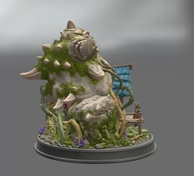 Dragon Skull Cottage STL File for 3D Print - Model preview 6