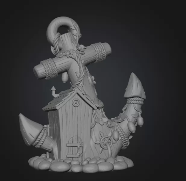 Anchor Fairy House STL File for 3D Print - Model preview 10