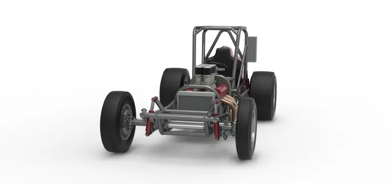 Dirt Silver Crown Champ car Base Version 2 Scale 1:25 - Model preview 5