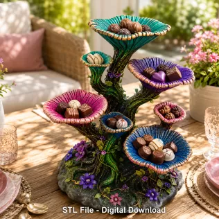 Enchanted Floral Tree Organizer STL File for 3D Print - Model thumbnail 4