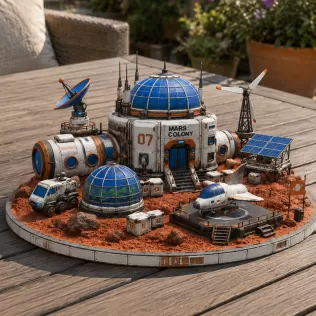 Mars Colony Command Base STL File for 3D Print - Model thumbnail 3