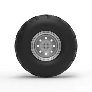 Front wheel from Mud dragster Version 4 Scale 1:25 - Model thumbnail 5