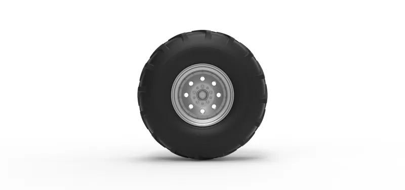 Front wheel from Mud dragster Version 4 Scale 1:25 - Model preview 5