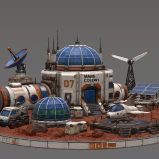 Mars Colony Command Base STL File for 3D Print - Model thumbnail 6