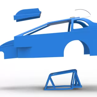 Shell of Northeast Dirt Modified stock car Version 2 Scale 1:25 - Model thumbnail 20