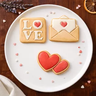 Love Cookie Cutter Set, Valentine’s Day Gift, Double Heart - Model thumbnail 10