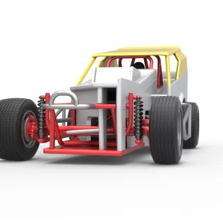 Vintage Dirt Modified stock car Version 7 Scale 1:25 - Model thumbnail 6