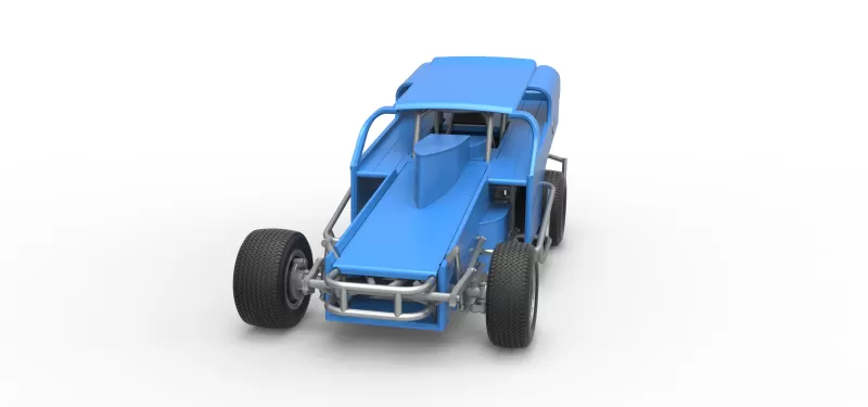 Vintage Dirt Modified stock car Version 2 Scale 1:25 - Model preview 5