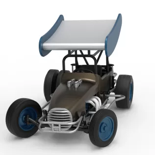 Vintage Winged Supermodified for Dirt while turning V2 1:25 - Model thumbnail 5