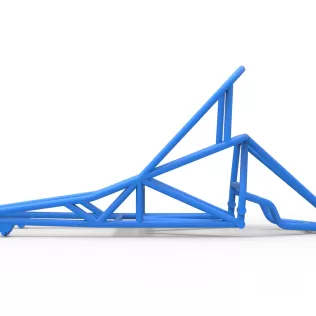 Frame of old school Front engine dragster Version 6 Scale 1:25 - Model thumbnail 6