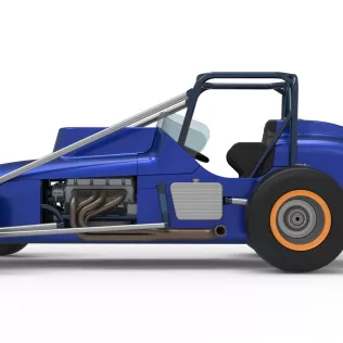 Dirt Silver Crown Champ car while turning Scale 1:25 - Model thumbnail 9