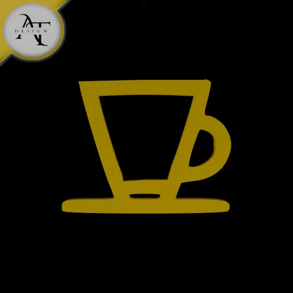 Simple Coffee Cup Symbol - 2D Art - Model preview 1