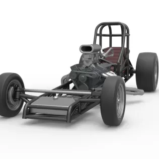 Vintage Front engine dragster Base Version 4 Scale 1:25 - Model thumbnail 5