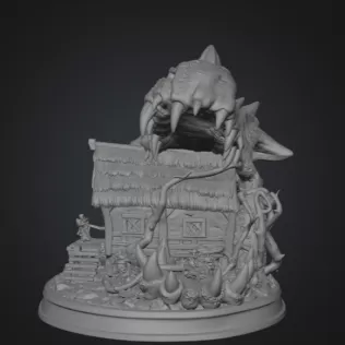 Dragon Skull Cottage STL File for 3D Print - Model thumbnail 9
