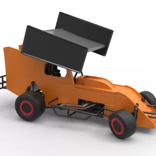Southern Wing Modified Stock car while turning Scale 1:25 - Model thumbnail 24