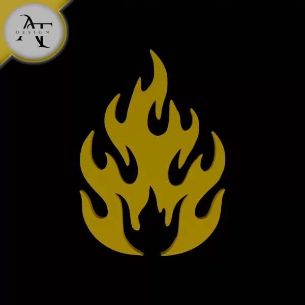 Simple Flame Symbol - 2D Art - Model preview 1