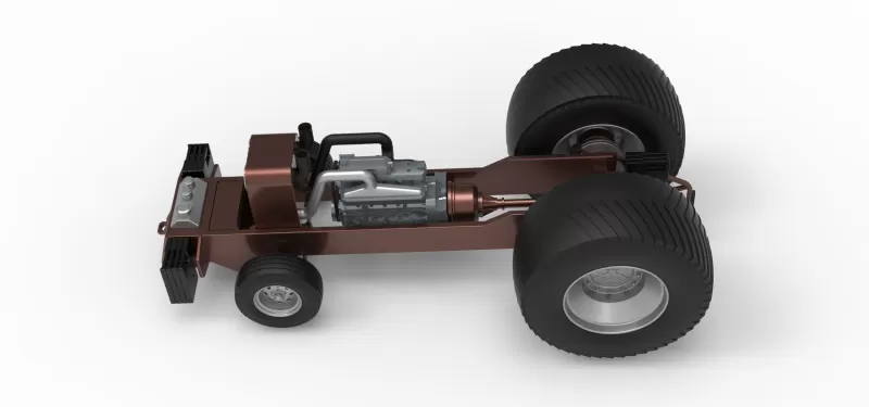 Pro Stock Pulling Tractor Base Scale 1:25 - Model preview 8