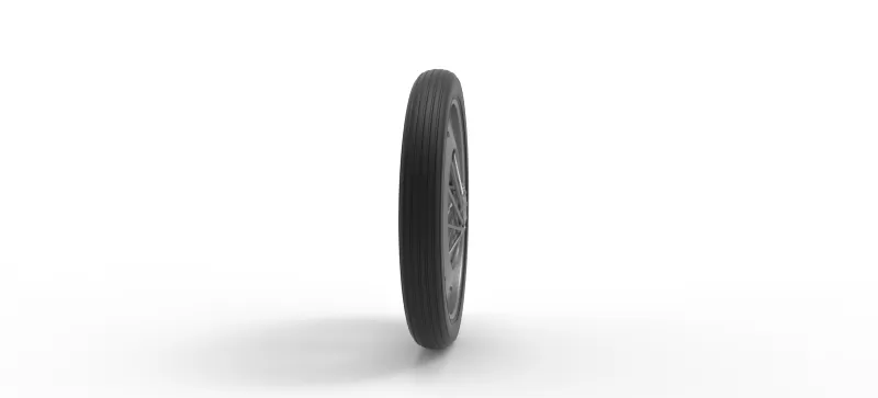 Front wire wheel of vintage dragster Version 3 Scale 1:25 - Model preview 3