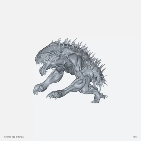 Crawling Werewolf Beast - STL - Model preview 3