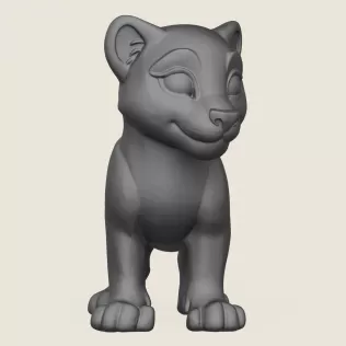 Lion Cub Print Ready 3D Model - Model thumbnail 2