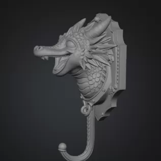 Dragon Wall Hook STL File for 3D Printing - Model thumbnail 9