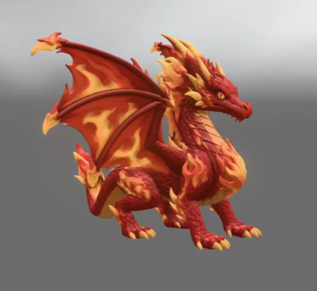 🔥 Inferno Flame Dragon STL File for 3D Print - Model preview 9