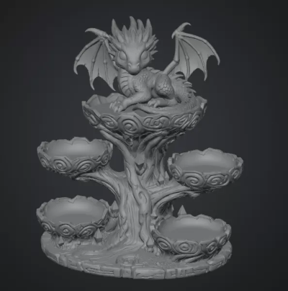 Baby Dragon Organizer Tree STL File for 3D Print - Model preview 13