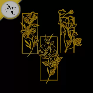 Flowers - Line Art - 2D Wall Art Decor
