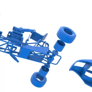 Front engine old school dragster with shell V11 Scale 1:25 - Model thumbnail 20