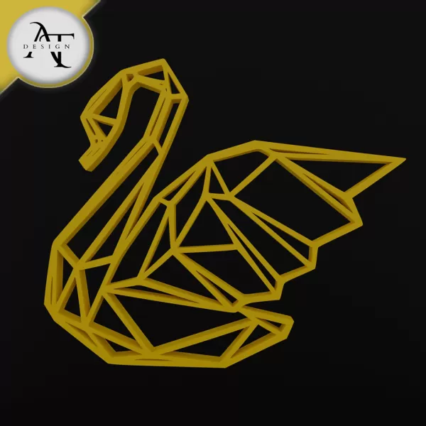 Swan - Geometric - 2D Wall Art Decor - Model preview 1