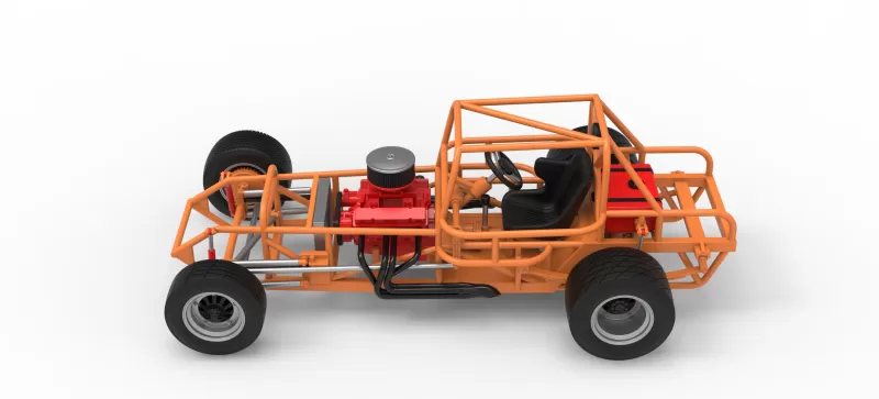 Vintage Dirt Modified stock car Base Version 8 Scale 1:25 - Model preview 10