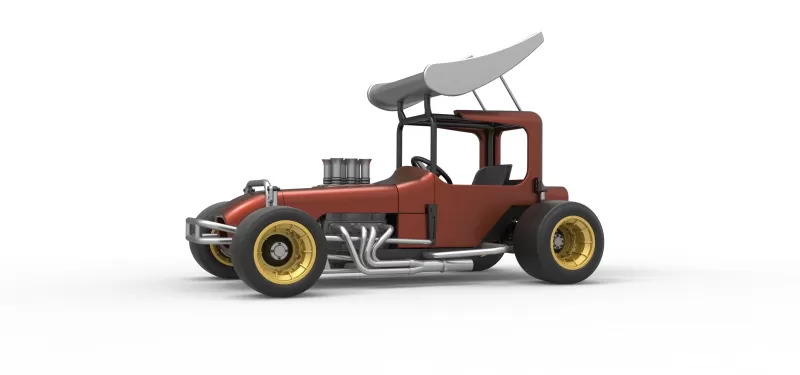 Vintage Winged Supermodified stock car Scale 1:25 - Model preview 2