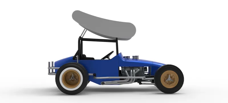 Vintage Winged Supermodified stock car for Dirt V2 Scale 1:25 - Model preview 22