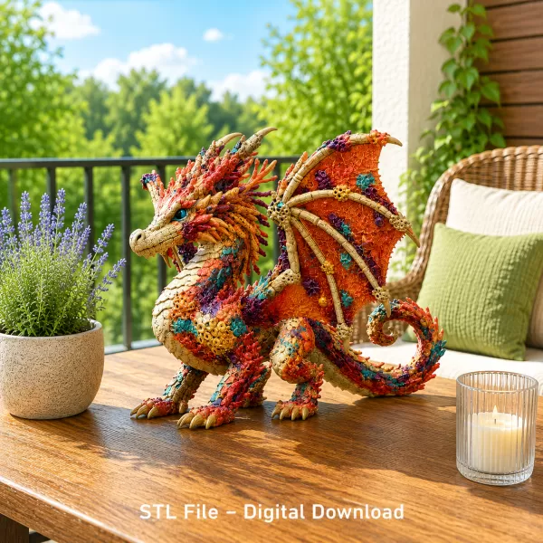 🐉 Coral Reef Dragon STL File for 3D Print - Model preview 2