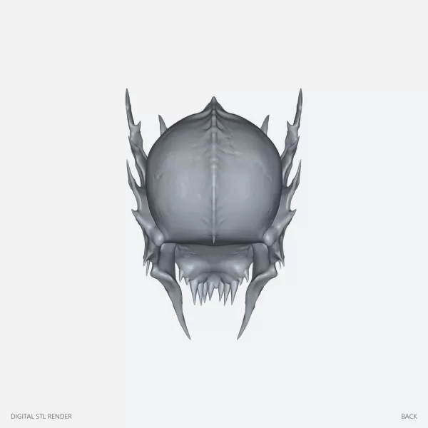 Crowned Skull Dark Fantasy - STL - Model preview 4