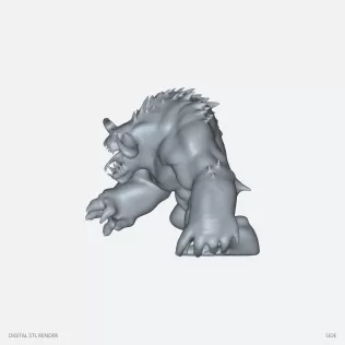 Horned Brute Demon - STL - Model thumbnail 3