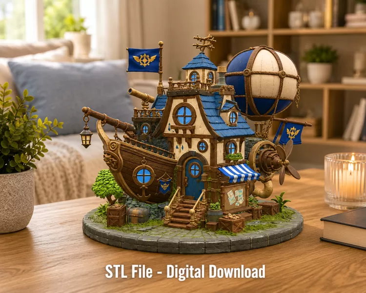 Sky Captain Airship House STL File for 3D Print - Model preview 4
