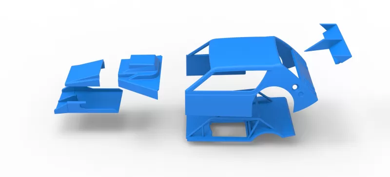 Shell of Vintage Asphalt Modified stock car V8 Scale 1:25 - Model preview 22