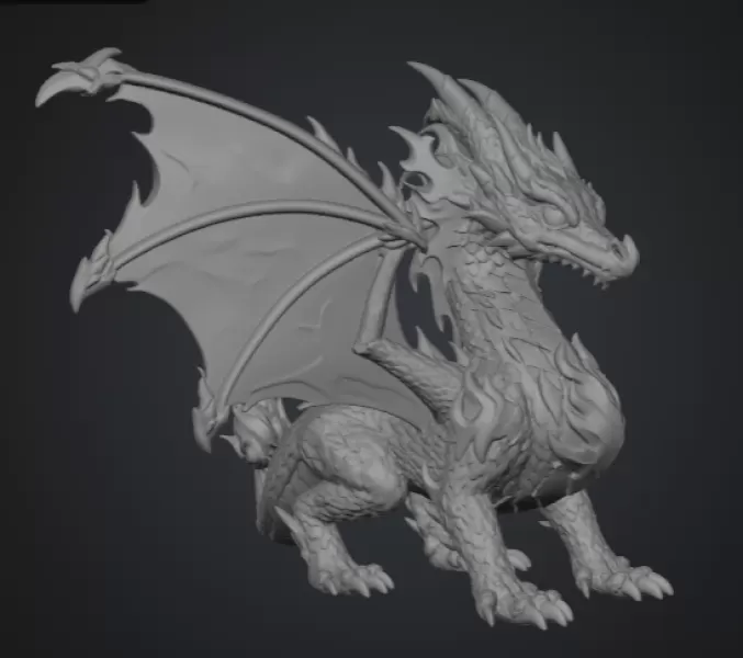 🔥 Inferno Flame Dragon STL File for 3D Print - Model preview 14