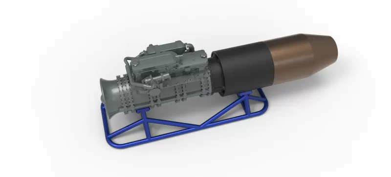 Jet engine on the frame Scale 1:25 - Model preview 2
