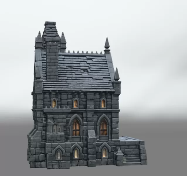 Dark Fantasy Mansion STL File for 3D Printing - Model preview 6