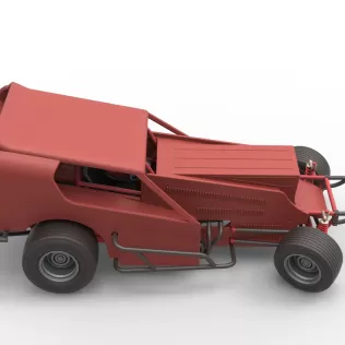 Vintage Dirt Modified stock car Version 4 while turning 1:25 - Model thumbnail 23