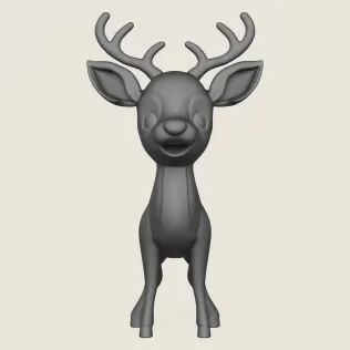 Cartoon Deer Print Ready 3D Model - Model thumbnail 2