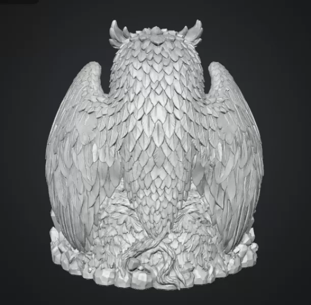 Mystic Halloween Owl Bowl STL File for 3D Print - Model preview 15