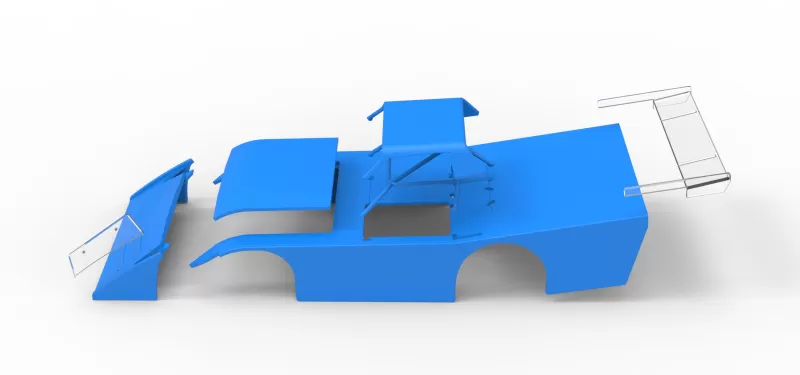 Shell of Vintage Dirt late model Race car Version 4 Scale 1:25 - Model preview 24