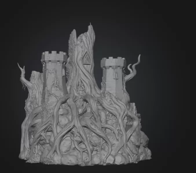 Fantasy Tree Fortress STL File for 3D Printing - Model preview 9