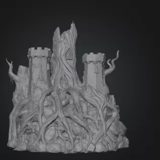 Fantasy Tree Fortress STL File for 3D Printing - Model thumbnail 9